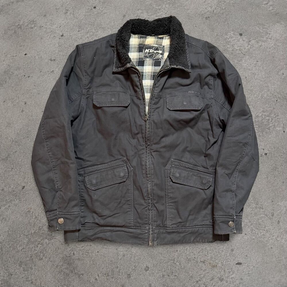 Y2K Kirra Sherpa Lined Black Jacket Flannel Lined Mend Size XL